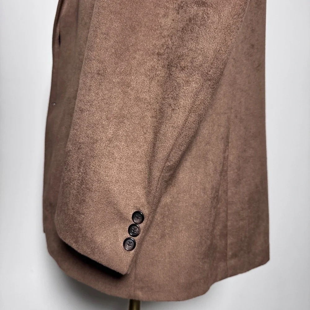 Grand Entry‎ Western Wear Blazer Mens 42R Brown Solid Faux Suede Cowboy Yoke